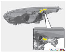 Ön sinyal lambası (Ampul tipi) ampul değiştirme (Far Tipi A, B) 